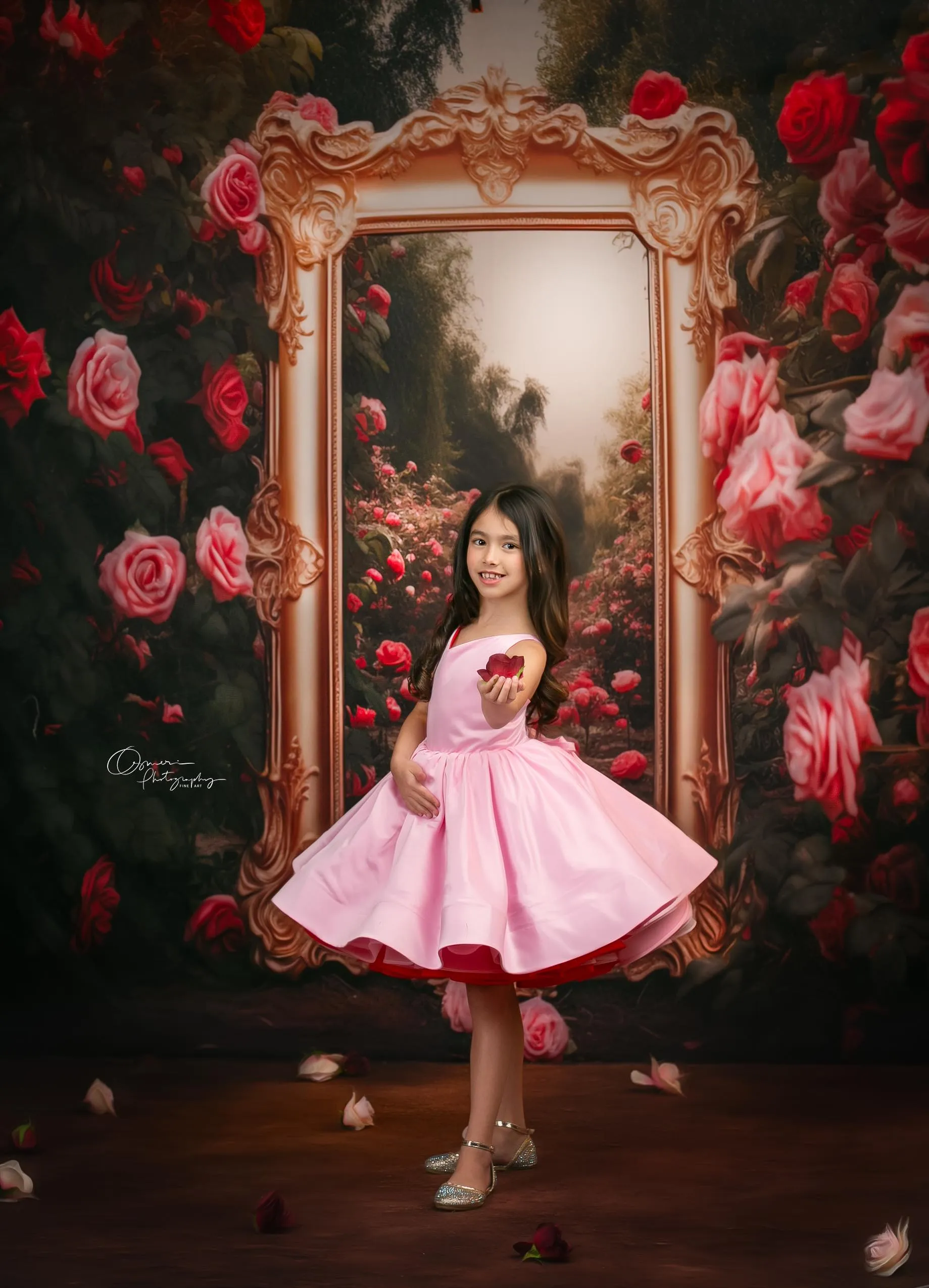 "Love Struck " Couture Rental Dress Box Set -  2 dresses   Color block cape  Dress 1 (8 Year - 9 Year up to a petite 10 year) Dress 2