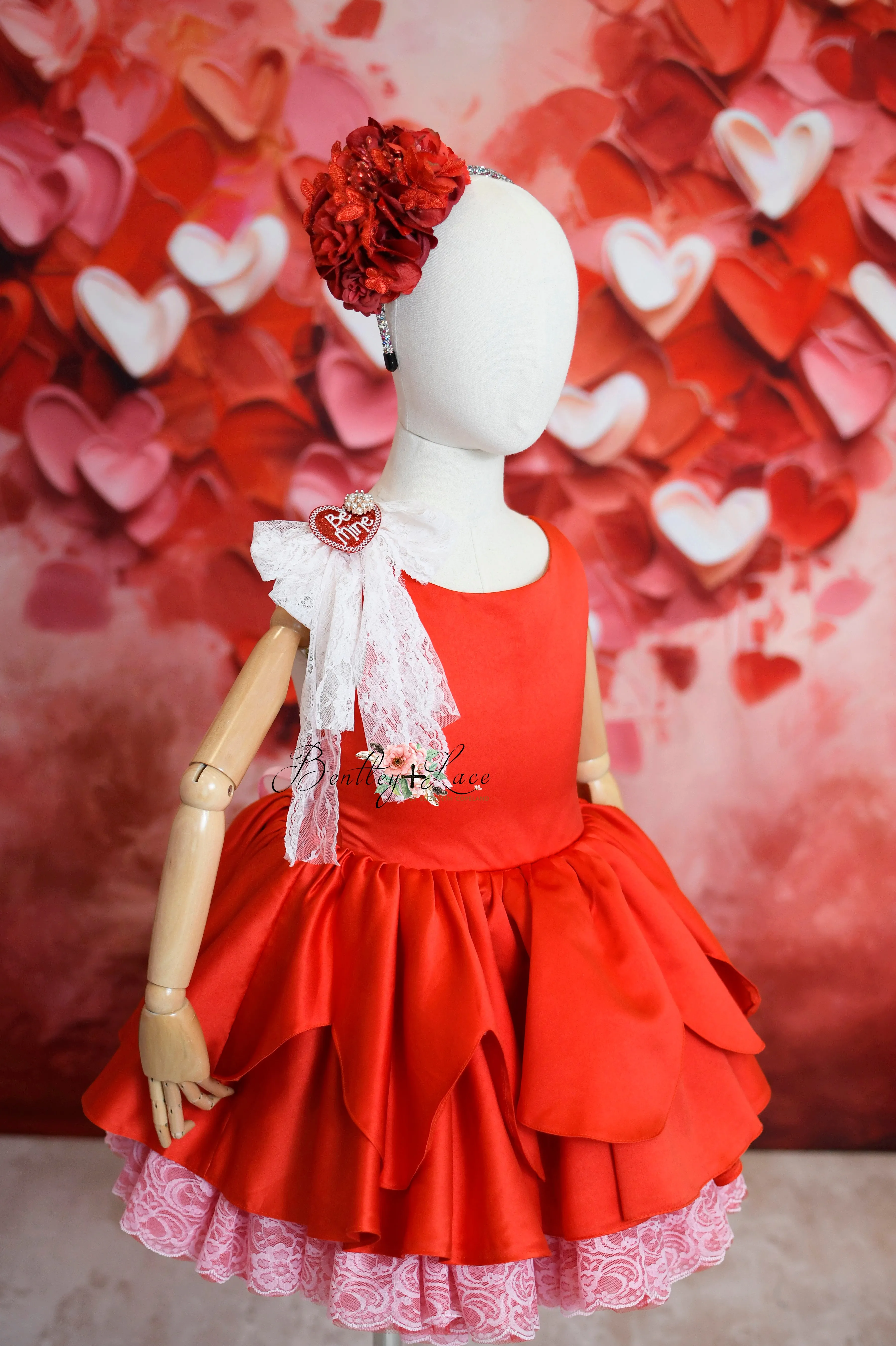 "Love Struck " Couture Rental Dress Box Set -  2 dresses   Color block cape  Dress 1 (8 Year - 9 Year up to a petite 10 year) Dress 2