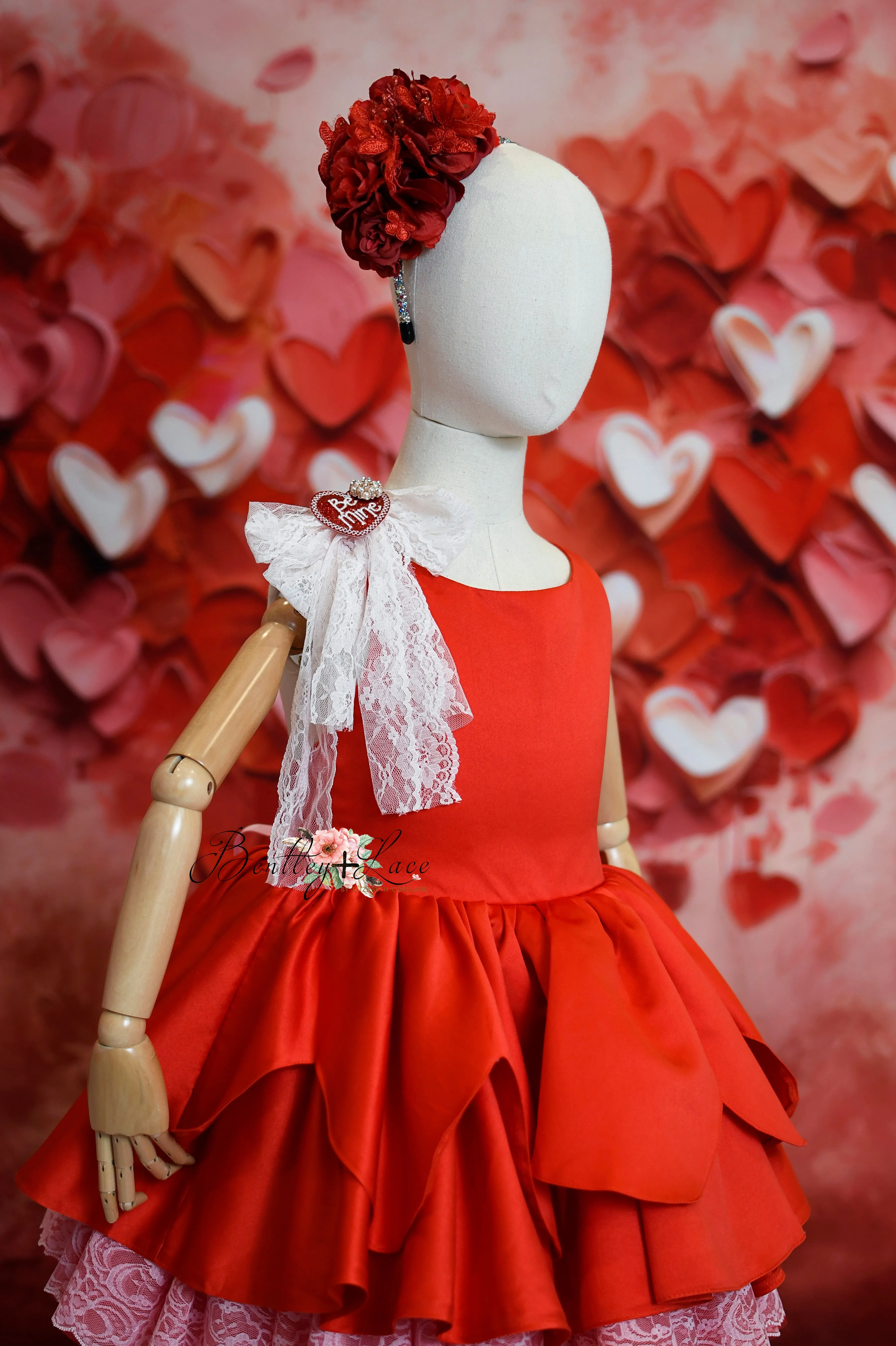 "Love Struck " Couture Rental Dress Box Set -  2 dresses   Color block cape  Dress 1 (8 Year - 9 Year up to a petite 10 year) Dress 2