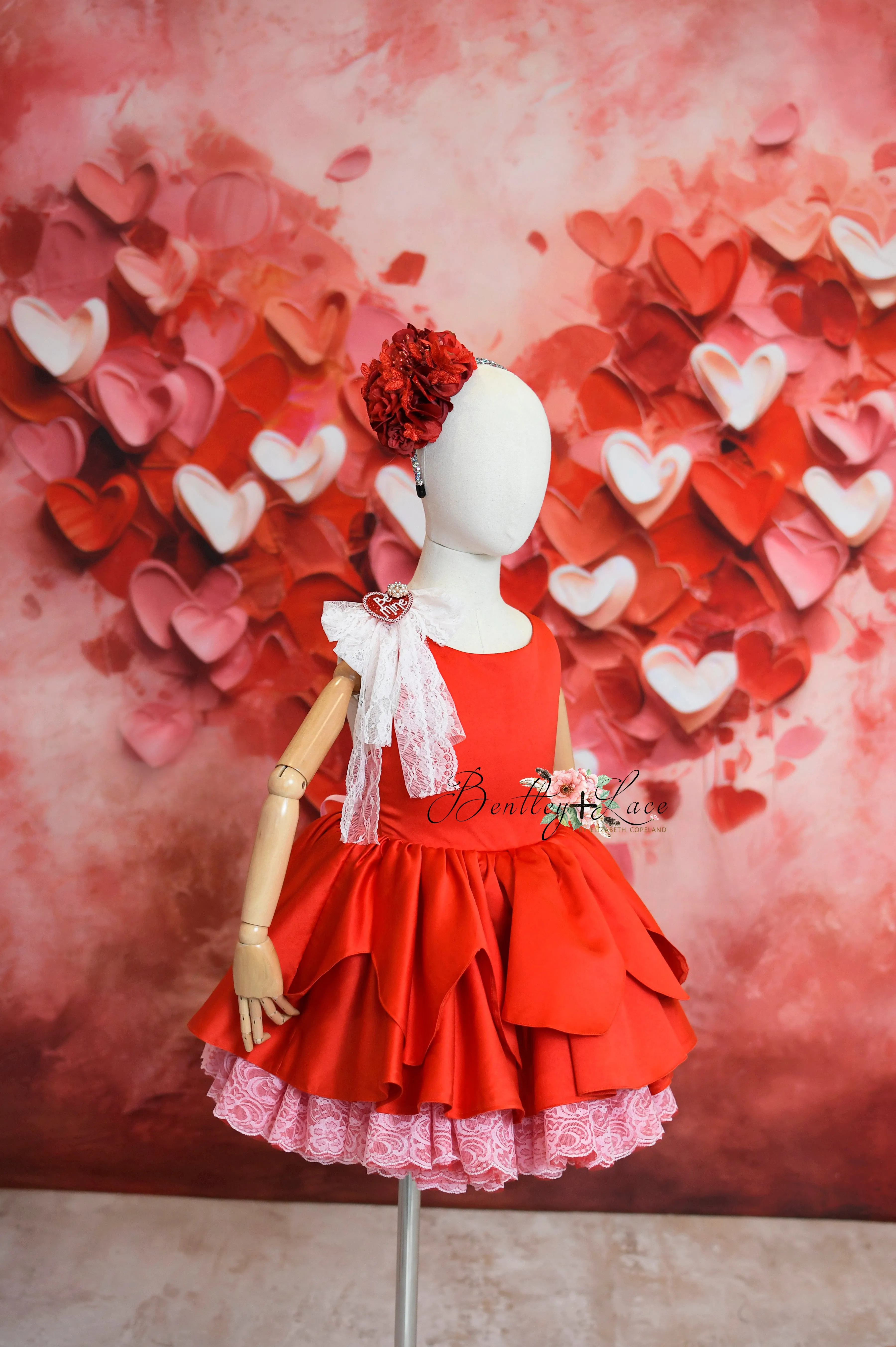 "Love Struck " Couture Rental Dress Box Set -  2 dresses   Color block cape  Dress 1 (8 Year - 9 Year up to a petite 10 year) Dress 2