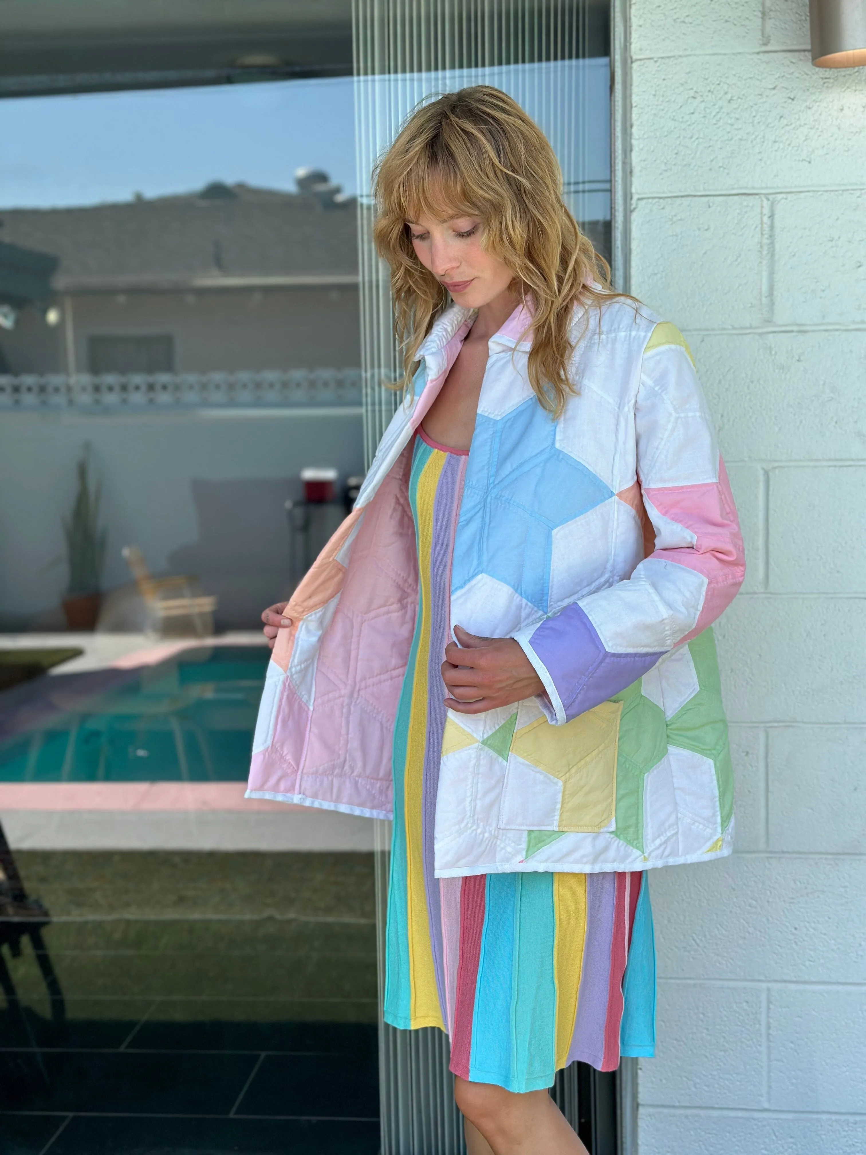 Rainbow Bright Quilted Coat