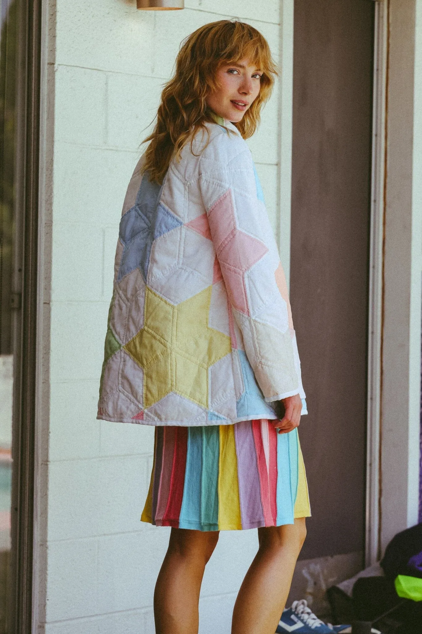 Rainbow Bright Quilted Coat