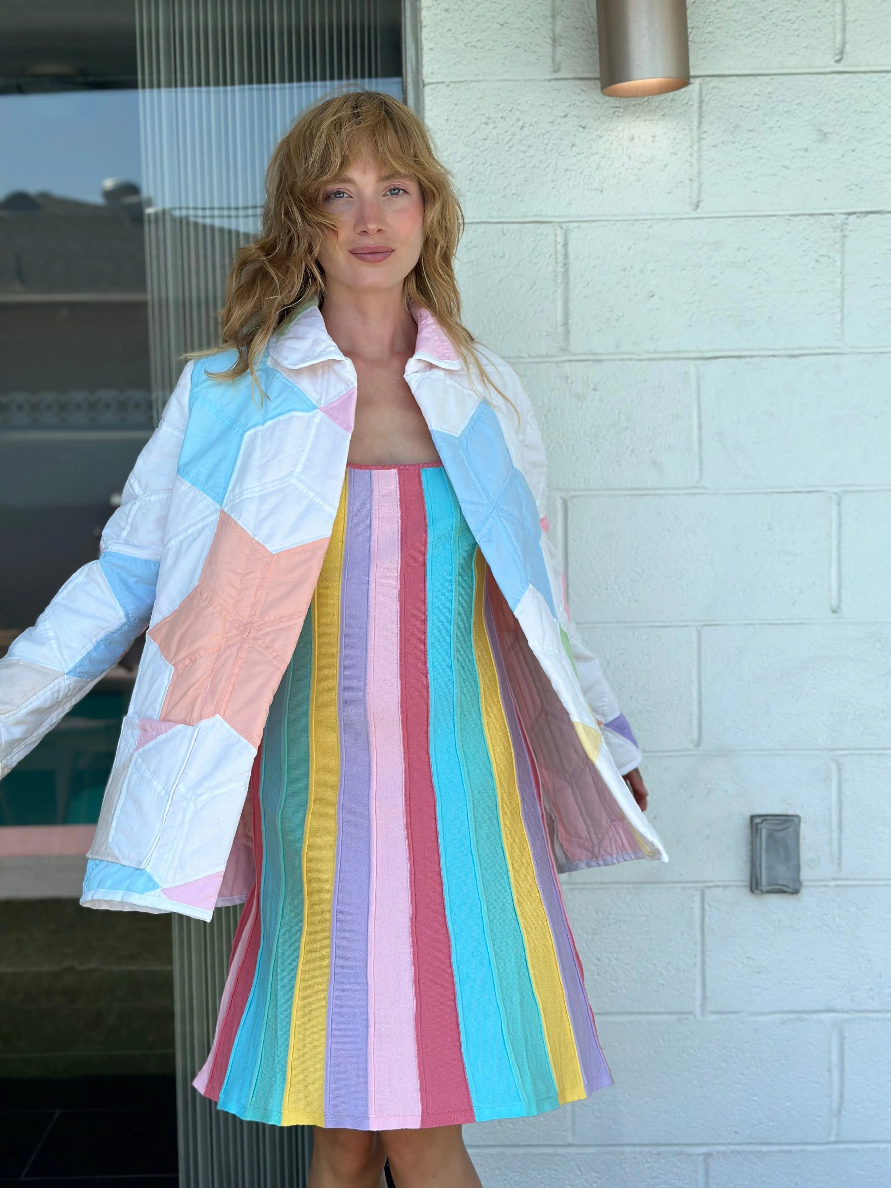 Rainbow Bright Quilted Coat