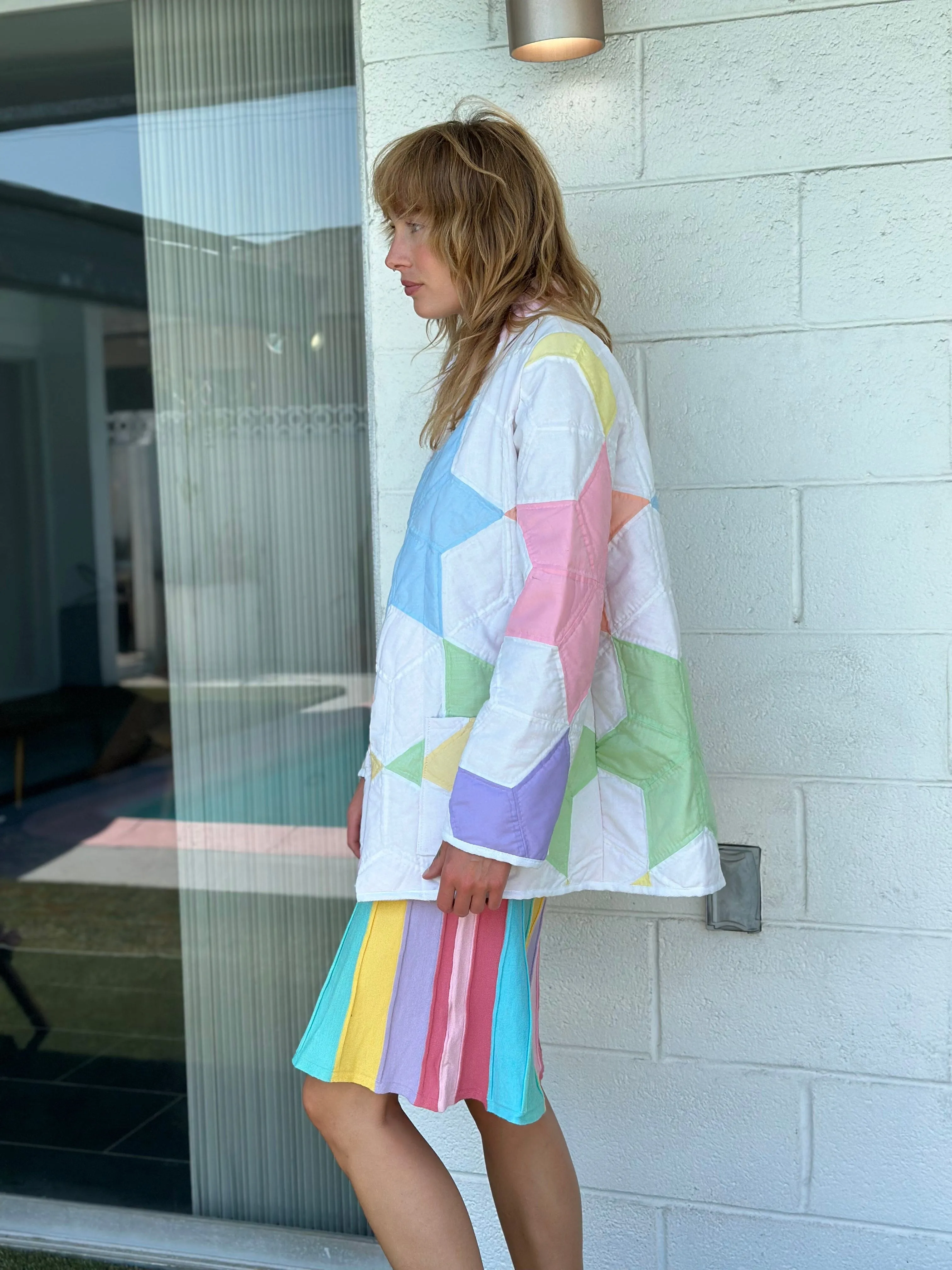 Rainbow Bright Quilted Coat