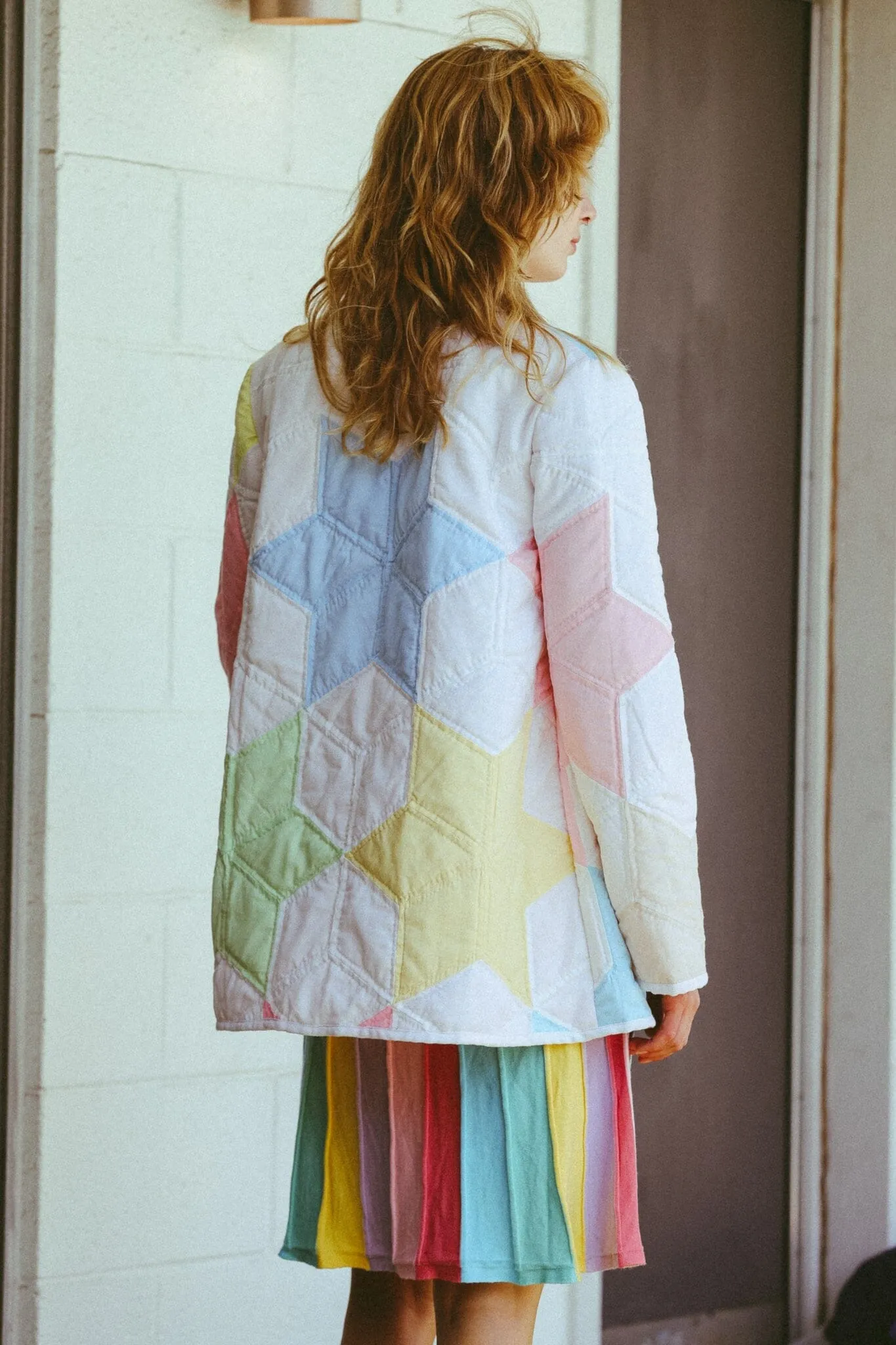 Rainbow Bright Quilted Coat