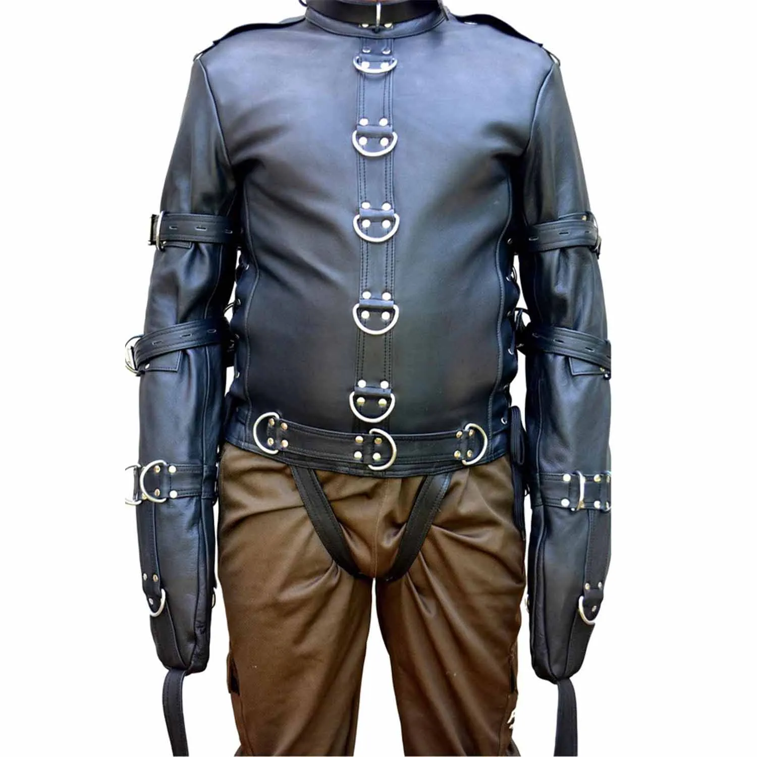 Real Leather Bondage Jacket BDSM HEAVY DUTY Straitjacket