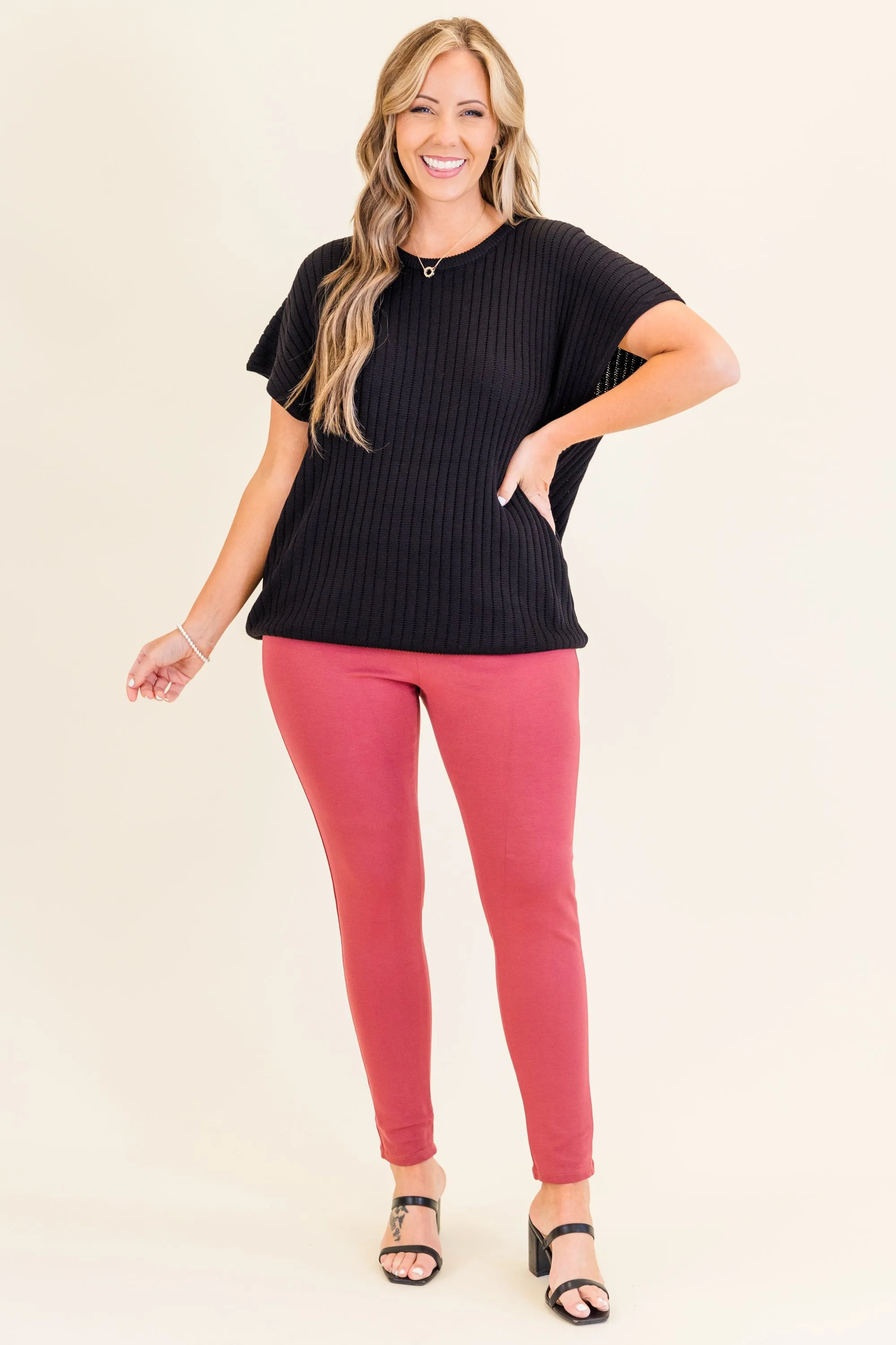 Ribbed Staple Sweater, Black