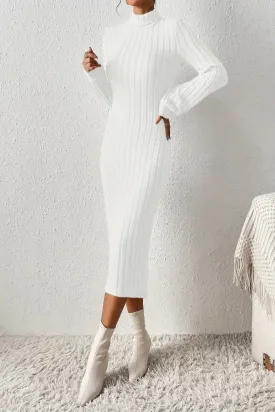 Ribbed Turtleneck Bodycon Dress