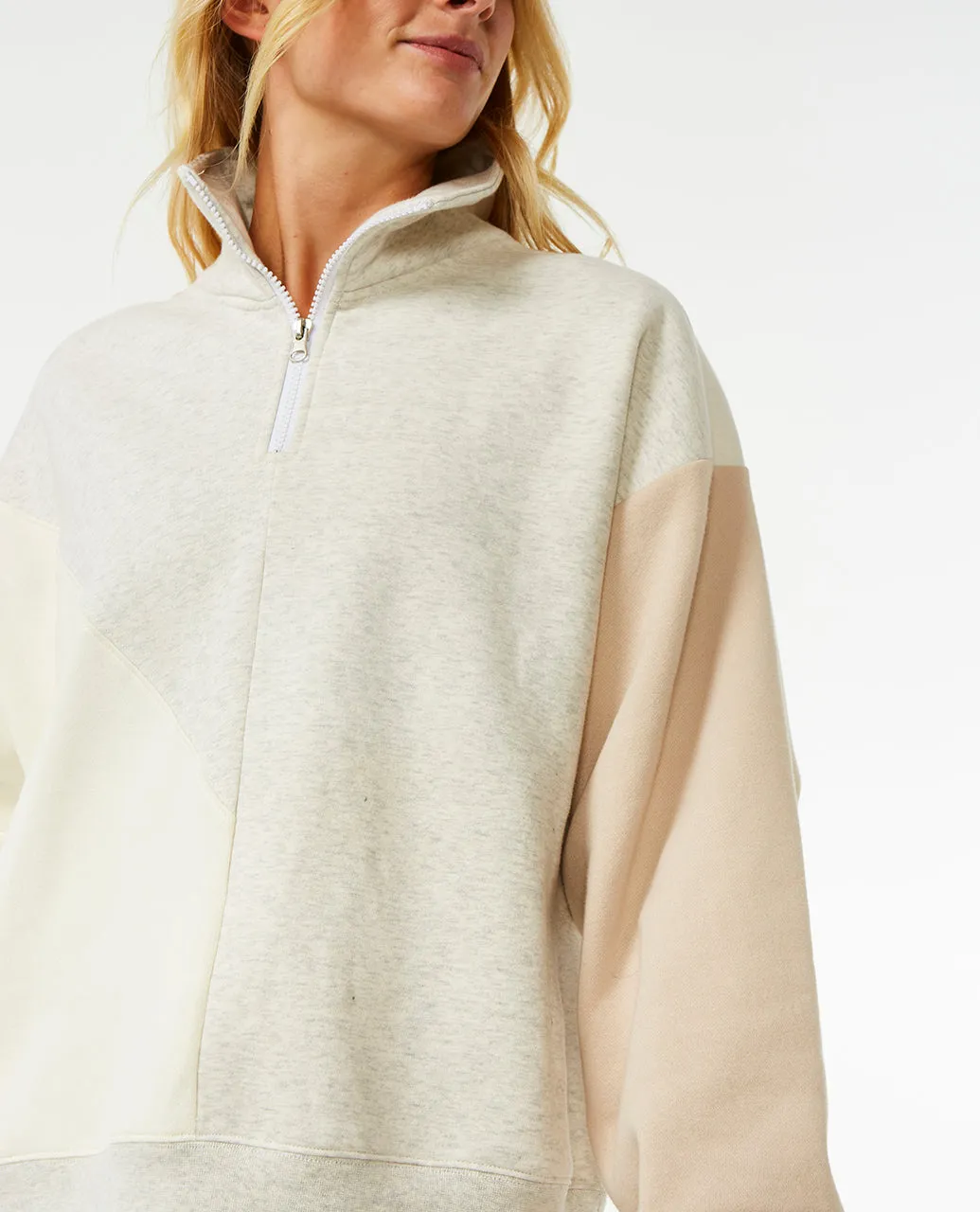 RSS OVERSIZED SPLICED ZT FLEECE -  NATURAL