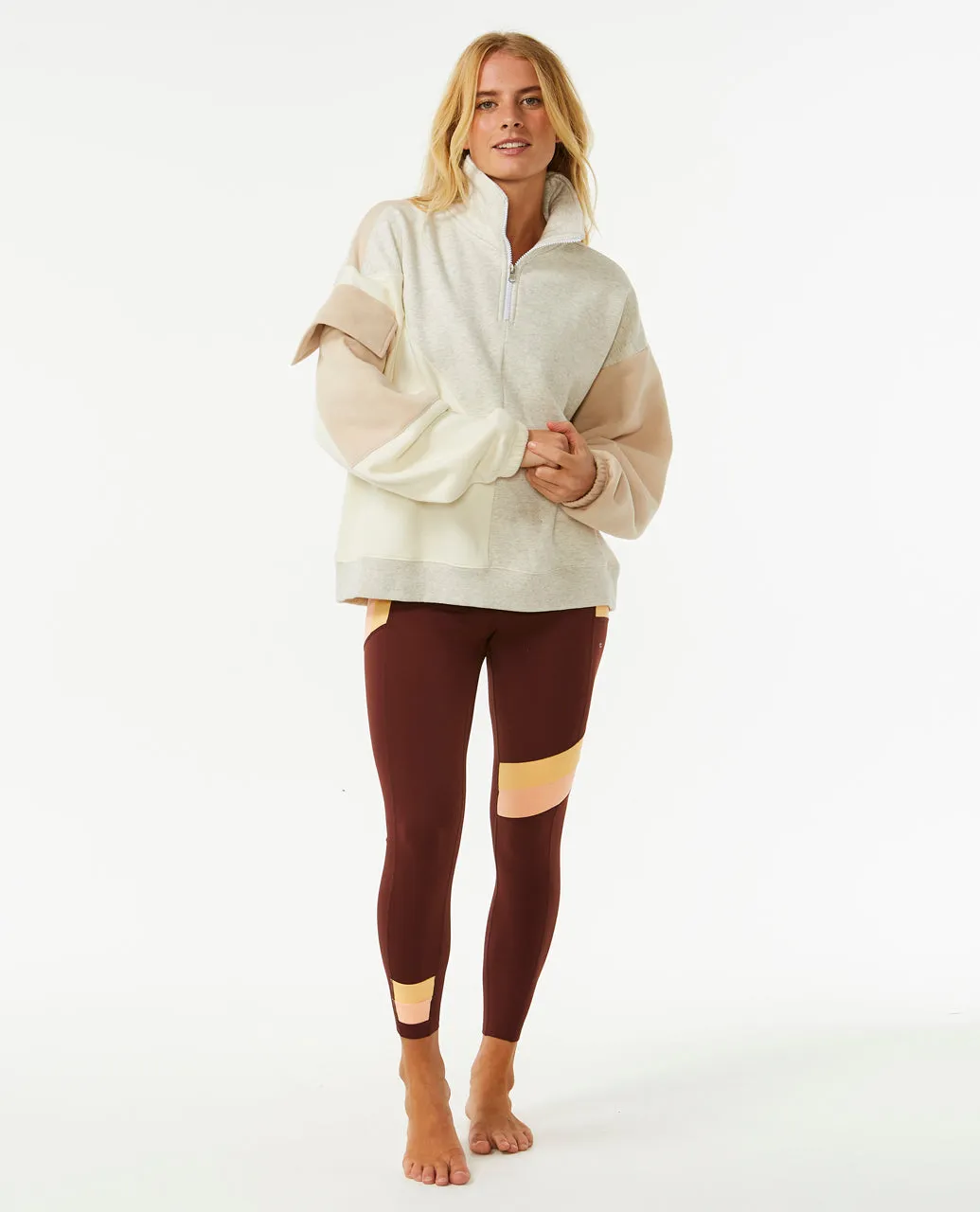 RSS OVERSIZED SPLICED ZT FLEECE -  NATURAL
