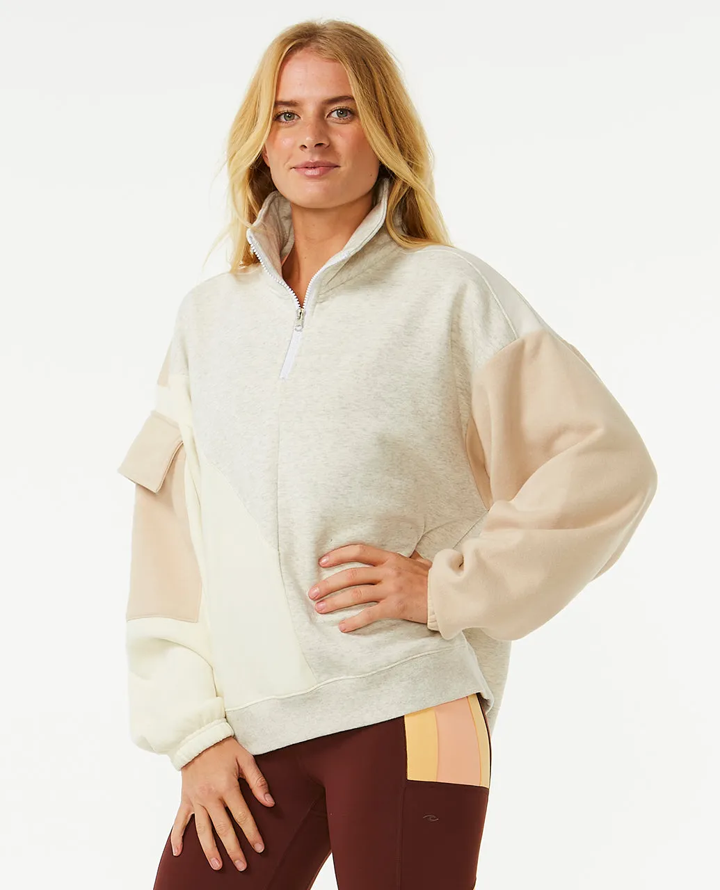 RSS OVERSIZED SPLICED ZT FLEECE -  NATURAL