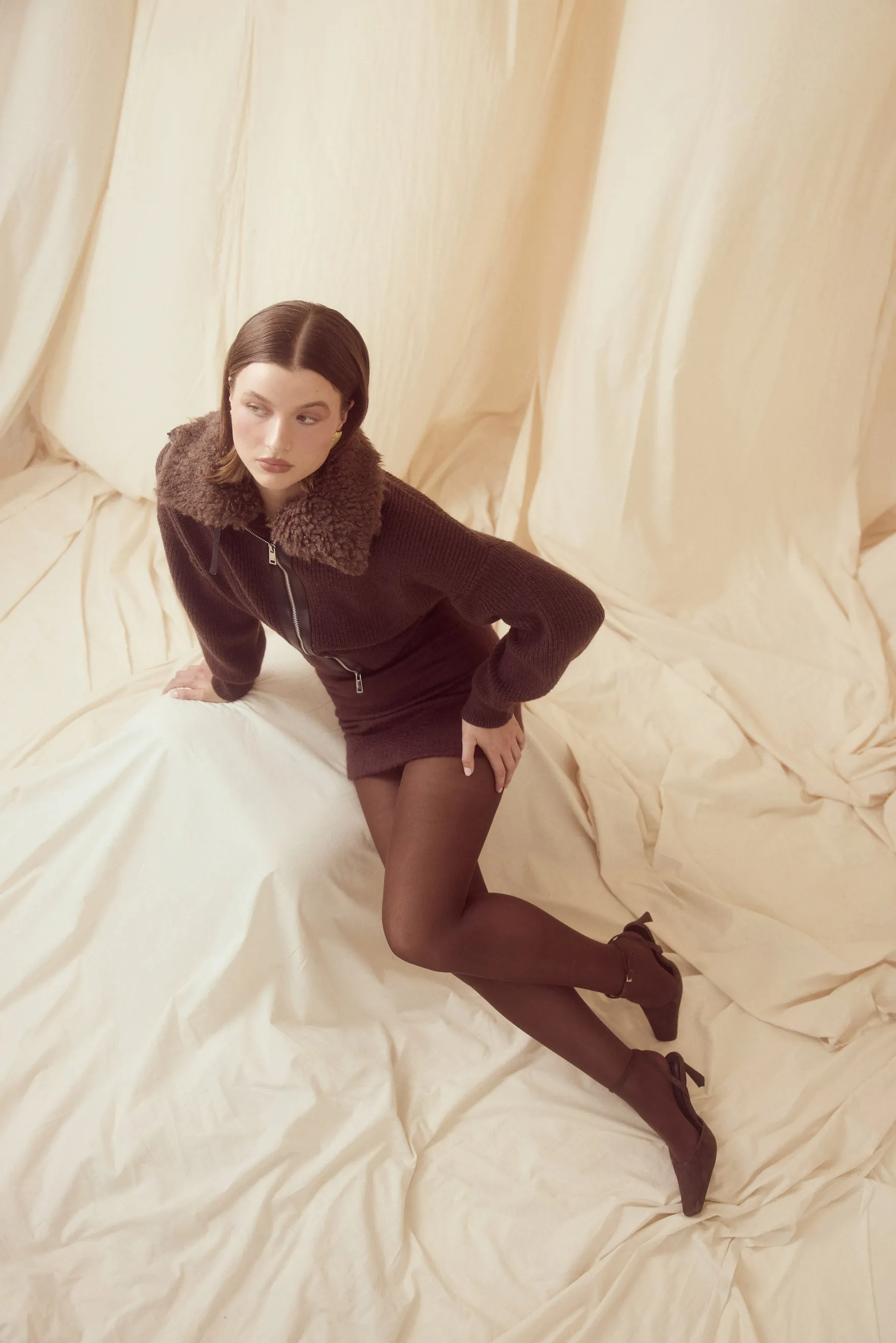 Ruby Knit Cardigan - Chocolate