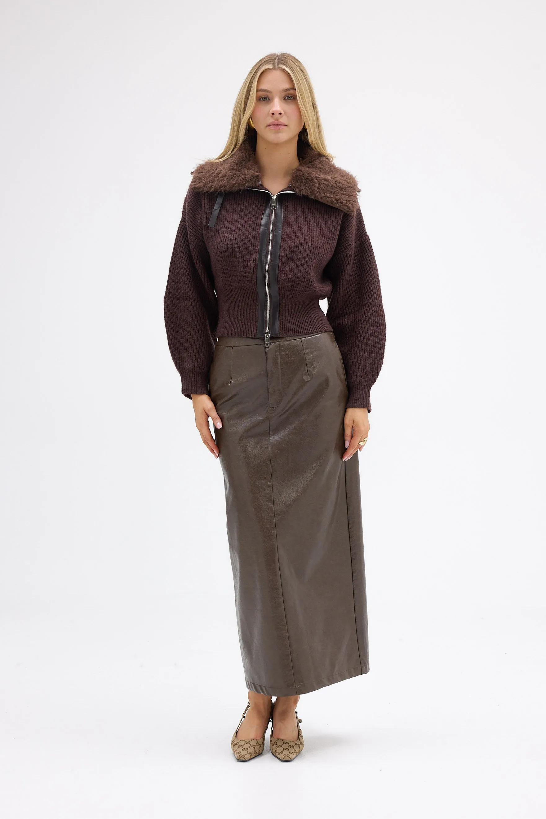 Ruby Knit Cardigan - Chocolate