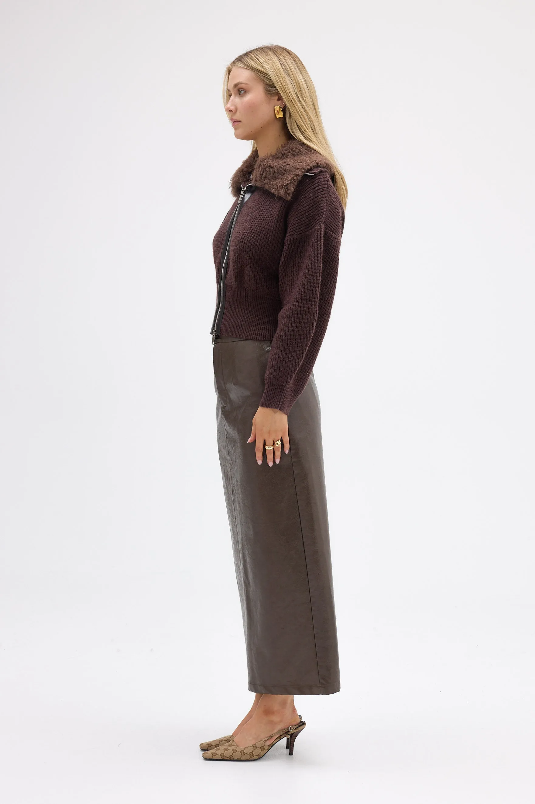 Ruby Knit Cardigan - Chocolate