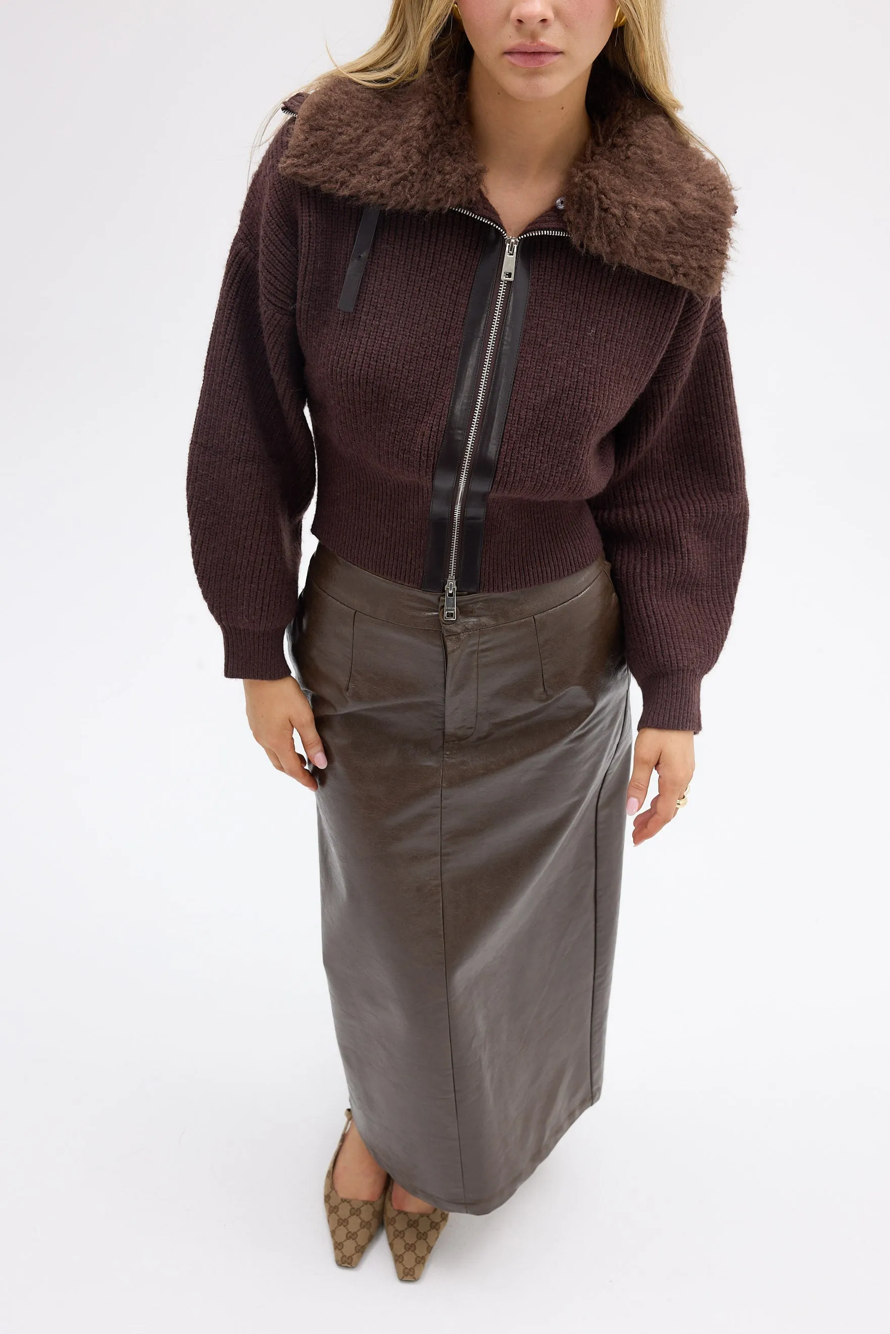 Ruby Knit Cardigan - Chocolate