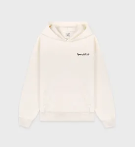 Serif Logo Hoodie - Cream/Navy