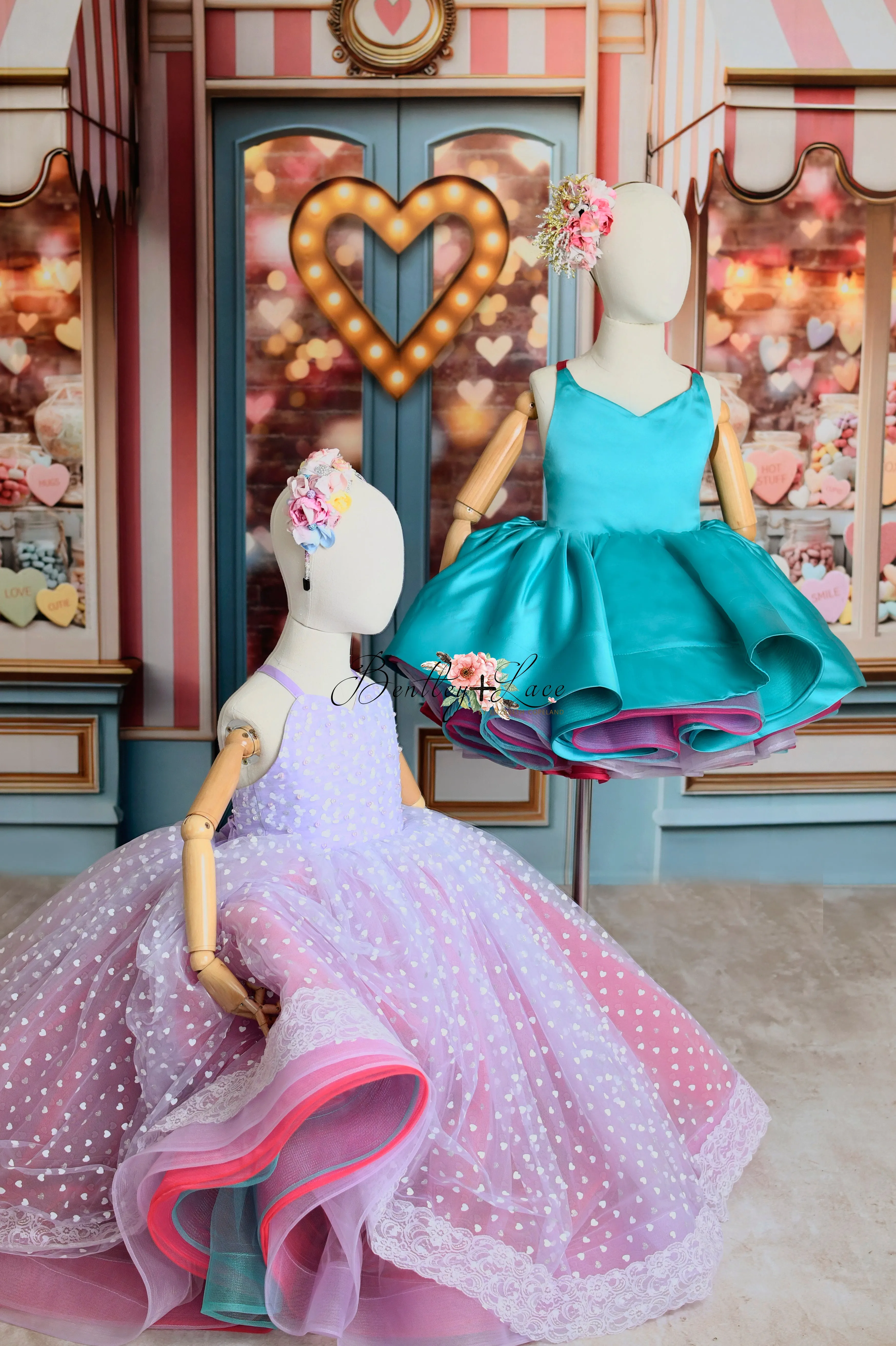 Sweet Talk - Purple Hearts- Floor length dress (4 Year - 5 Year)