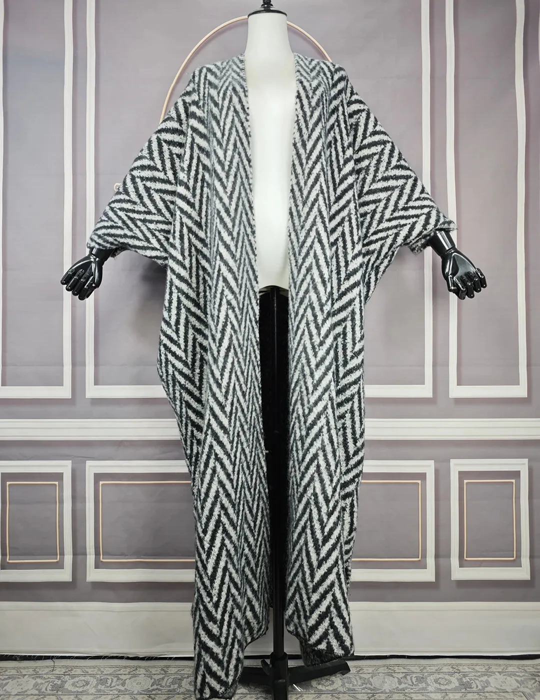 Twin Wool cardigan Sweater with head band