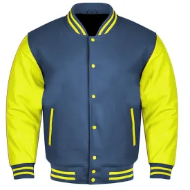 Varsity Jacket - Navy Blue Yellow