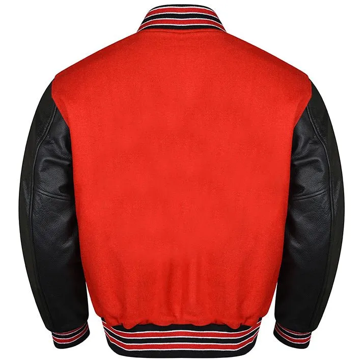 Varsity Jacket - Red Black/Multi Trim