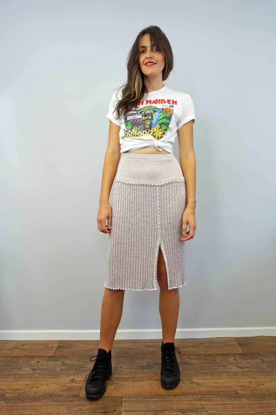 Vintage Bill Gibb Metallic Knitted Skirt
