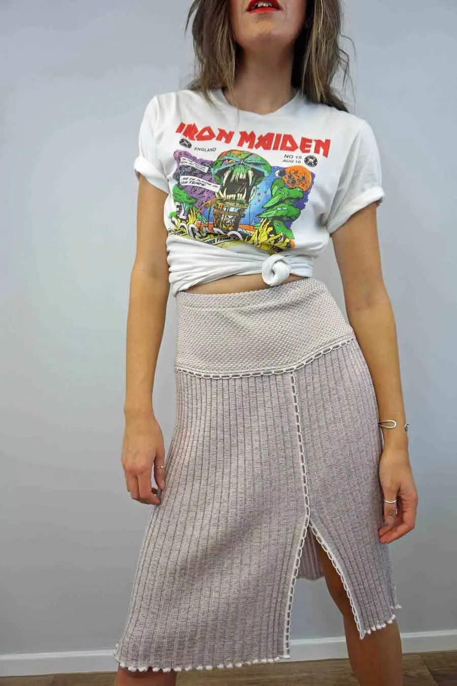 Vintage Bill Gibb Metallic Knitted Skirt