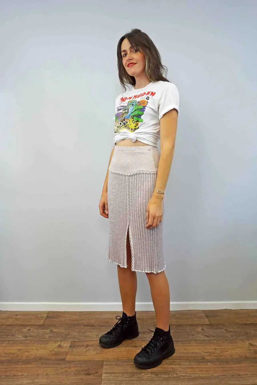 Vintage Bill Gibb Metallic Knitted Skirt