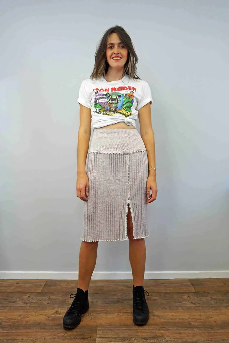 Vintage Bill Gibb Metallic Knitted Skirt