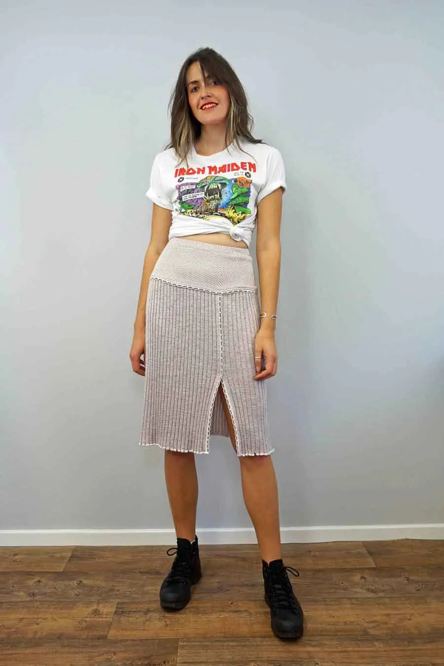 Vintage Bill Gibb Metallic Knitted Skirt