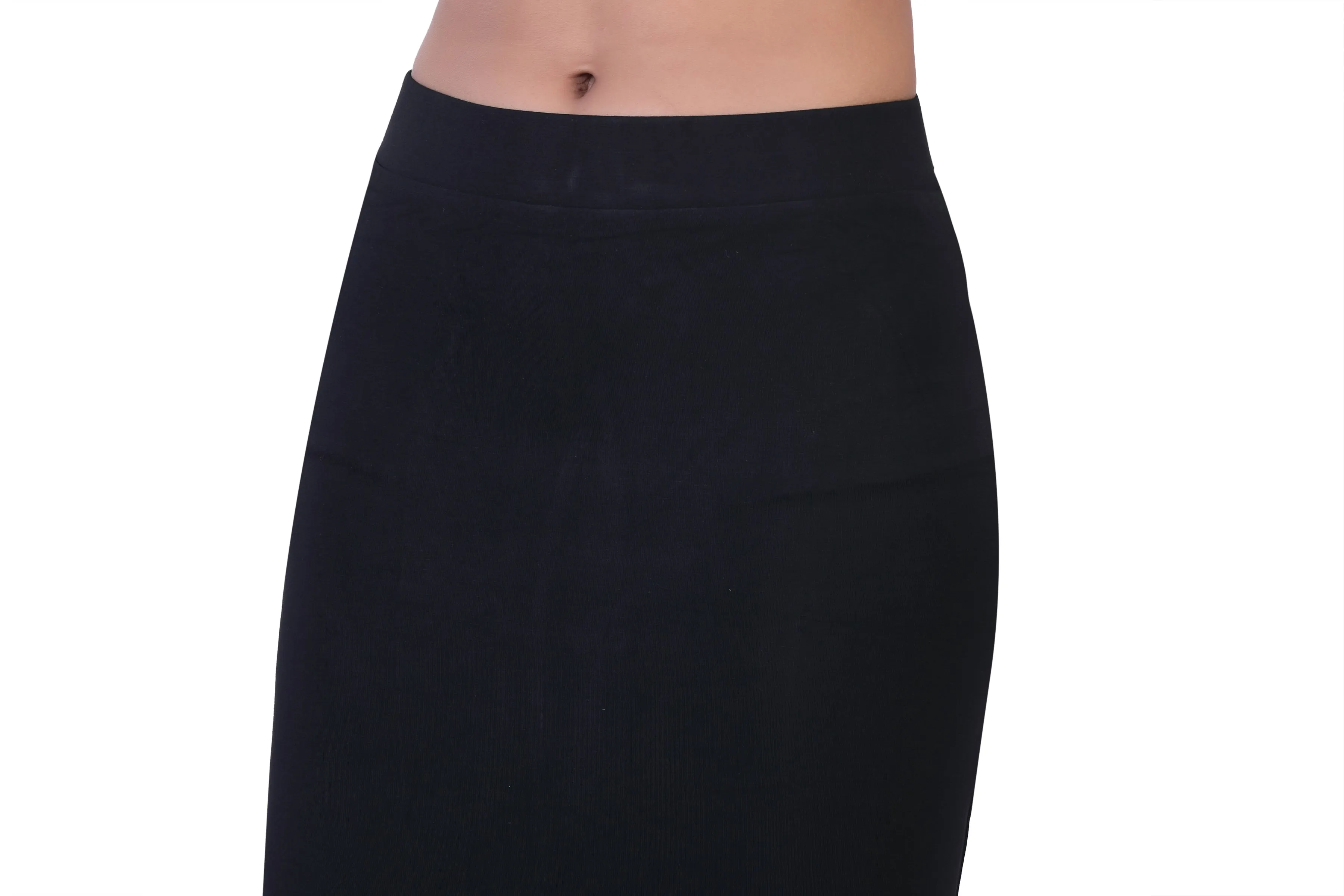WOMEN'S SOLID MID-CALF PENCIL SKIRT WITH SIDE SLIT