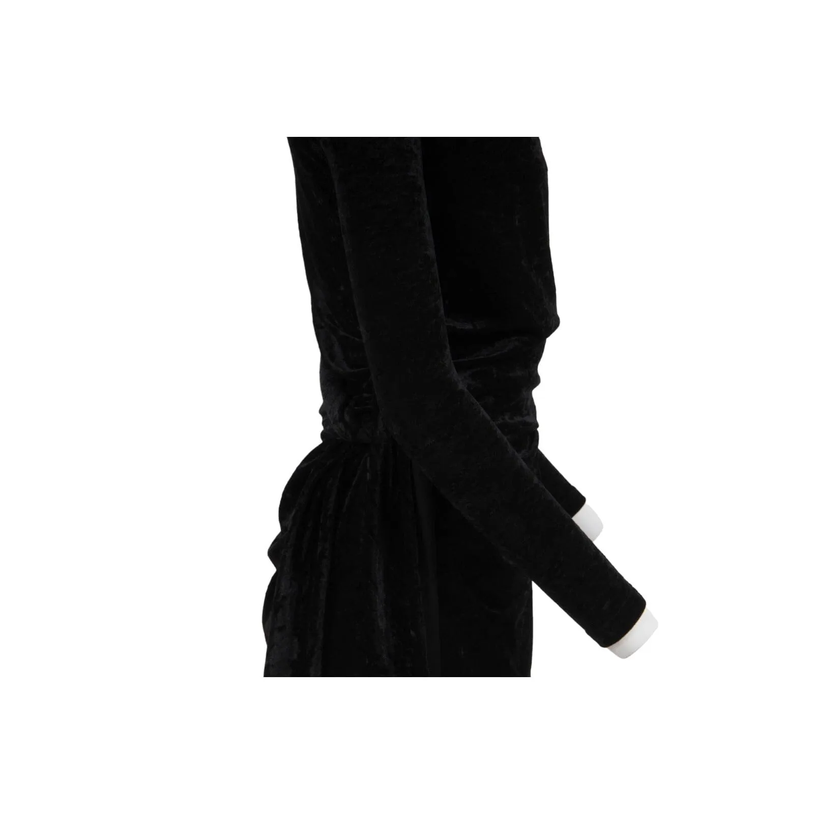 Wrap Mini Dress 38 Black Crushed Velvet Tie Back Off Shoulder
