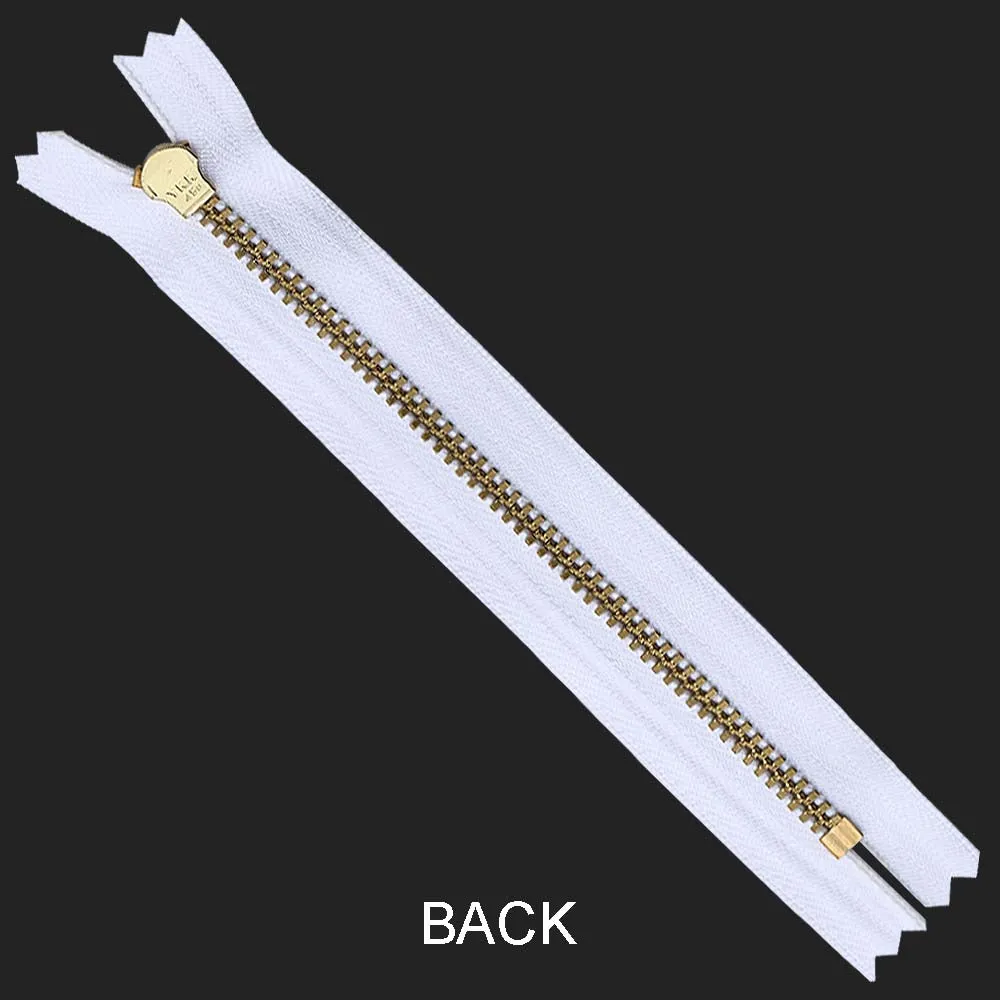 YKK- #5 Gold & Silver Teeth YKK Metal Zipper