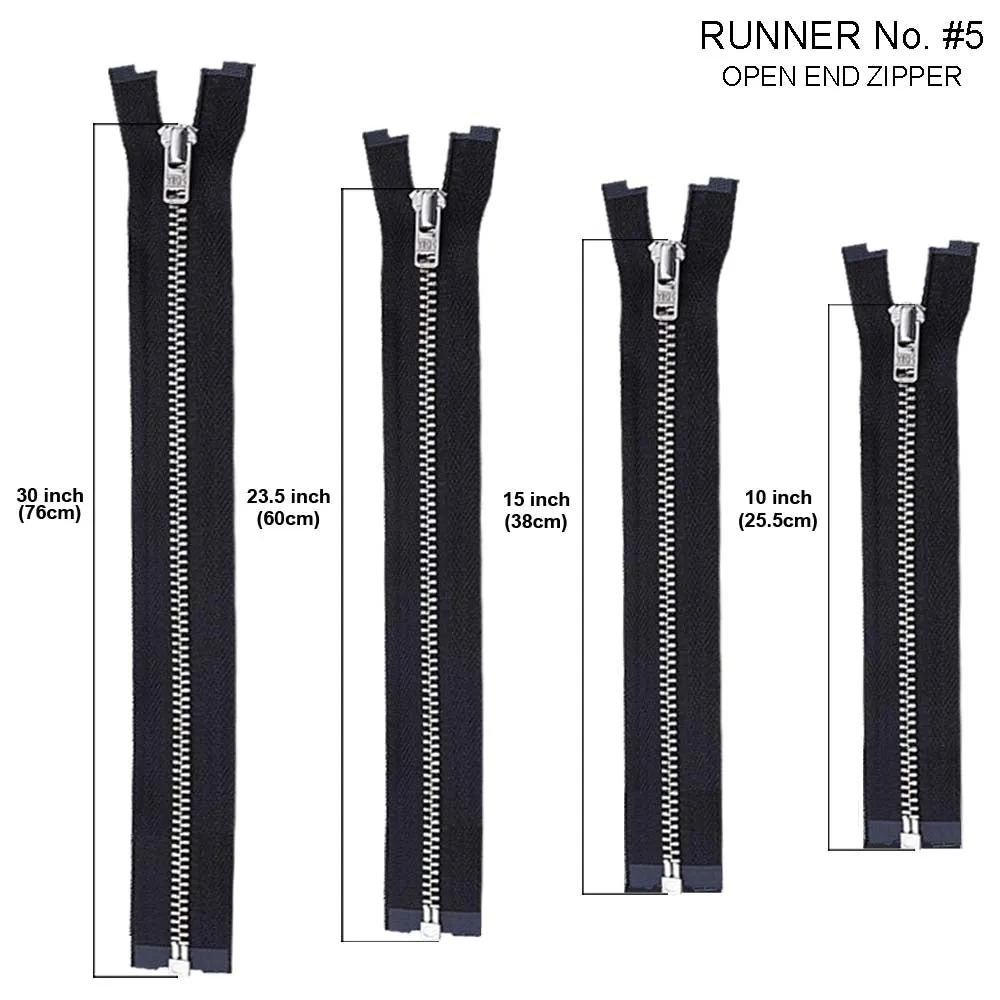 YKK- #5 Gold & Silver Teeth YKK Metal Zipper