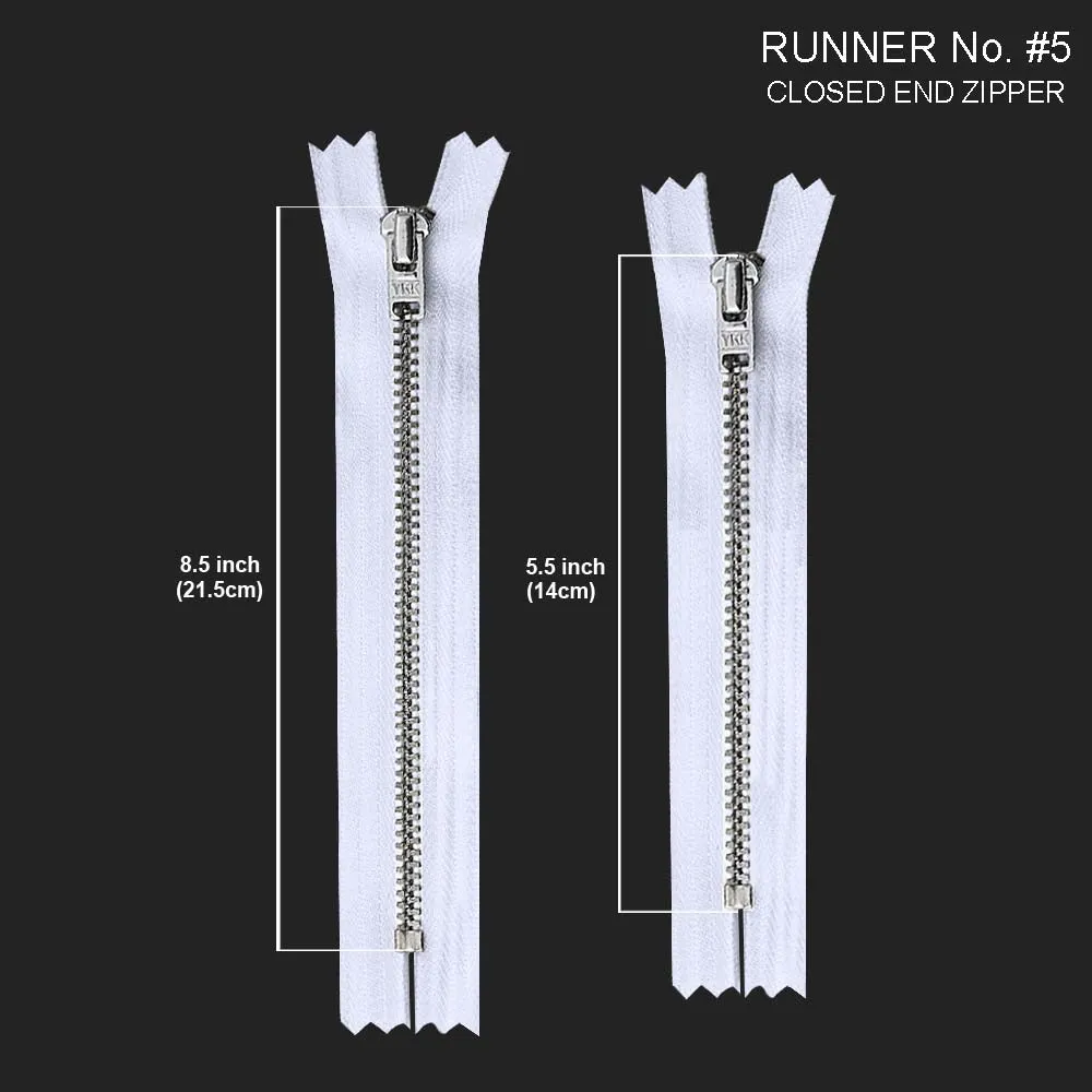YKK- #5 Gold & Silver Teeth YKK Metal Zipper