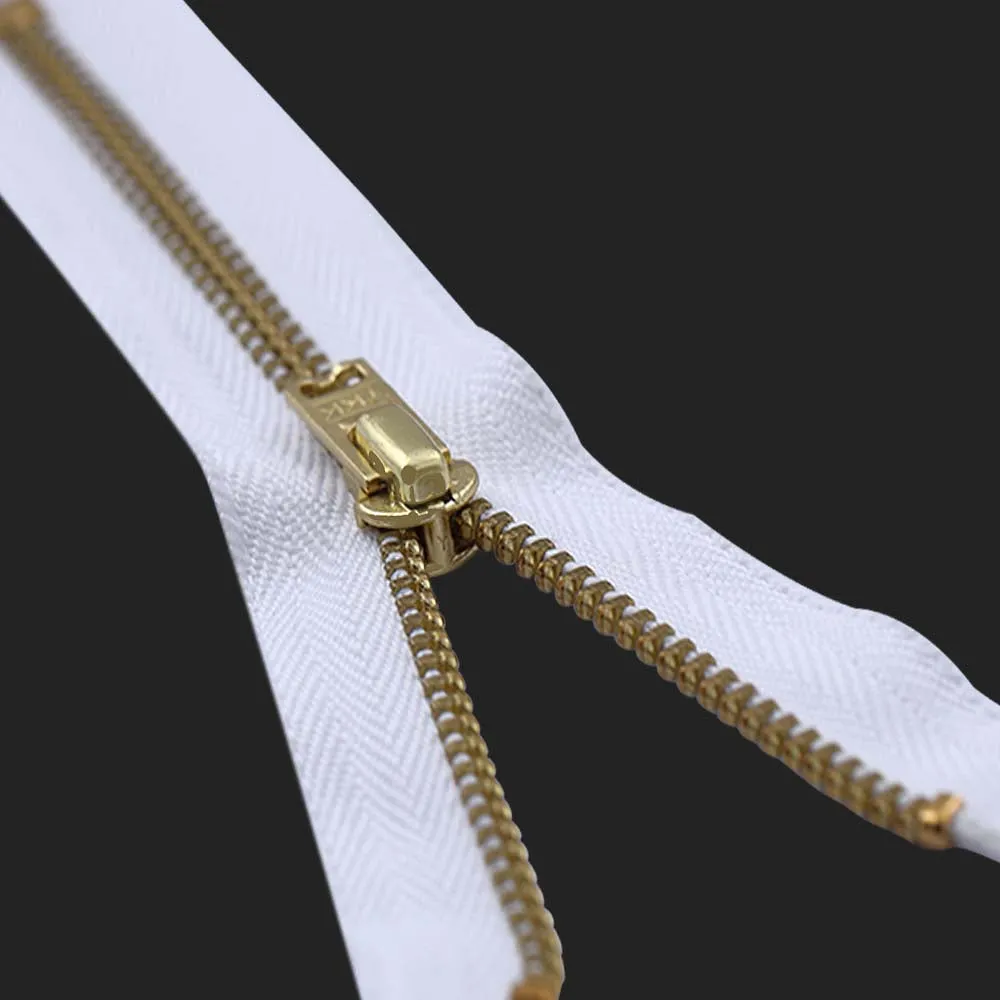 YKK- #5 Gold & Silver Teeth YKK Metal Zipper