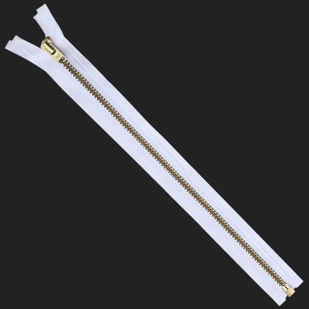 YKK- #5 Gold & Silver Teeth YKK Metal Zipper