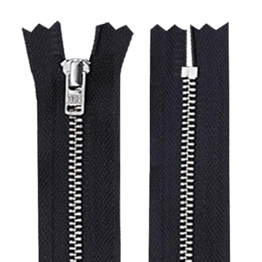 YKK- #5 Gold & Silver Teeth YKK Metal Zipper