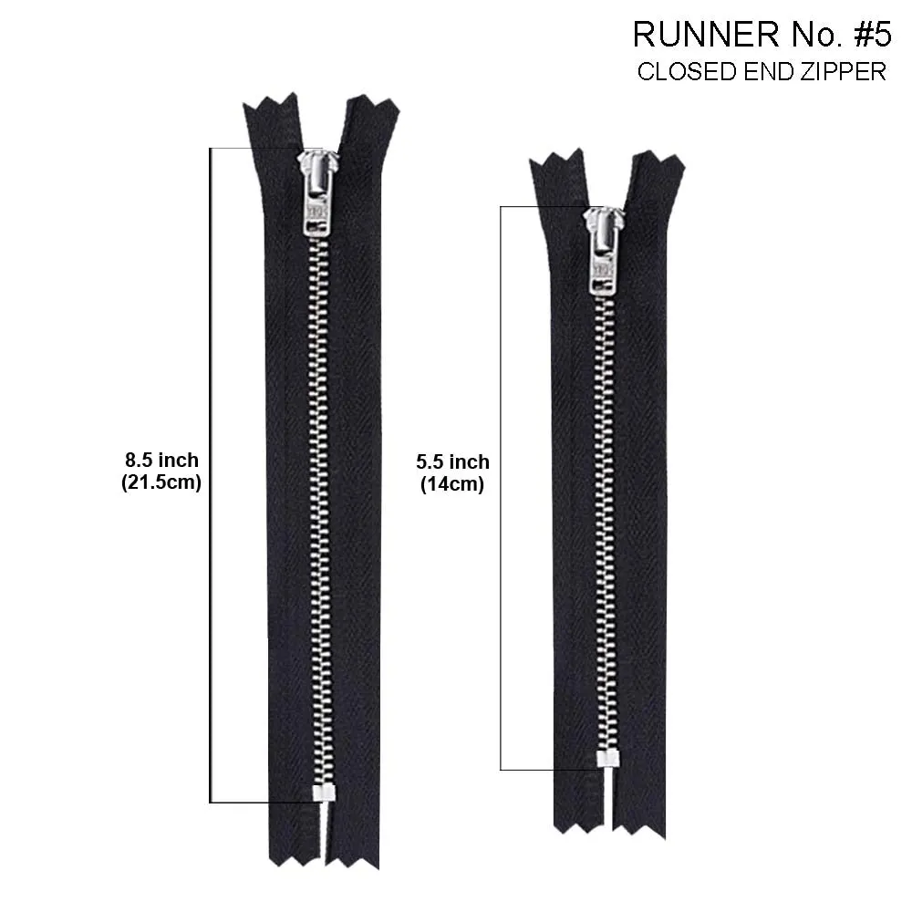 YKK- #5 Gold & Silver Teeth YKK Metal Zipper