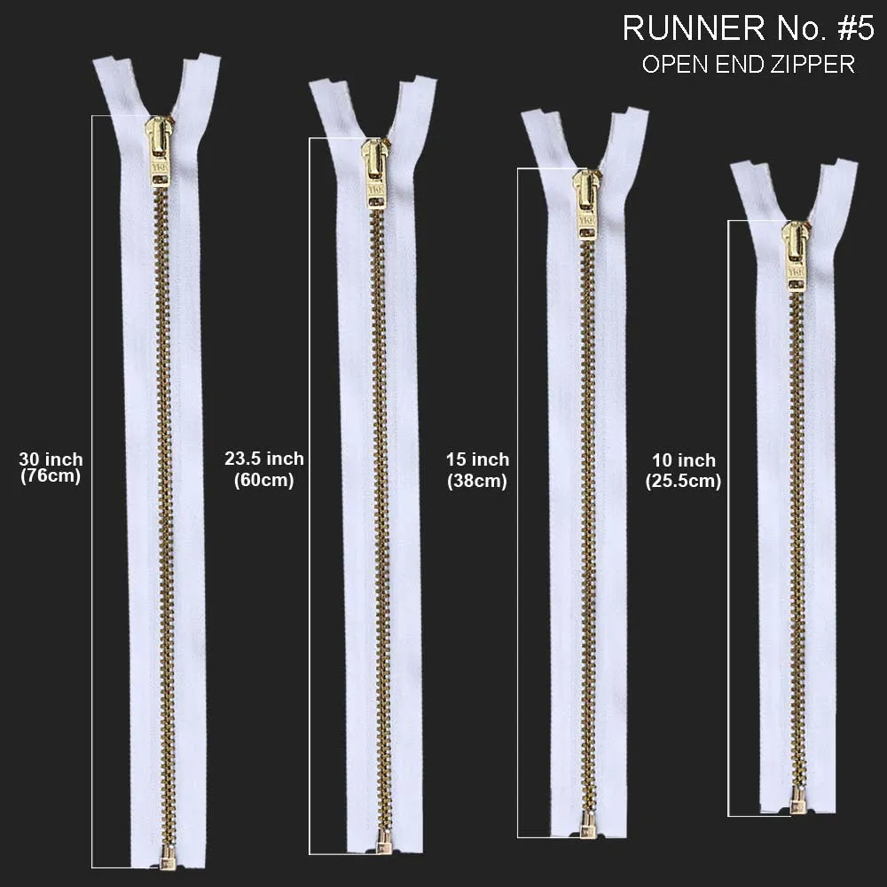 YKK- #5 Gold & Silver Teeth YKK Metal Zipper