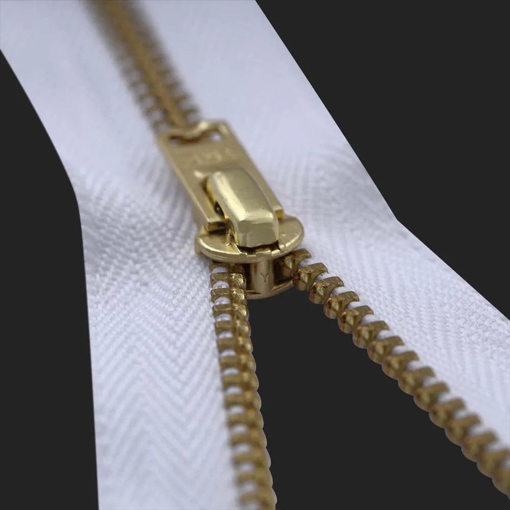 YKK- #5 Gold & Silver Teeth YKK Metal Zipper
