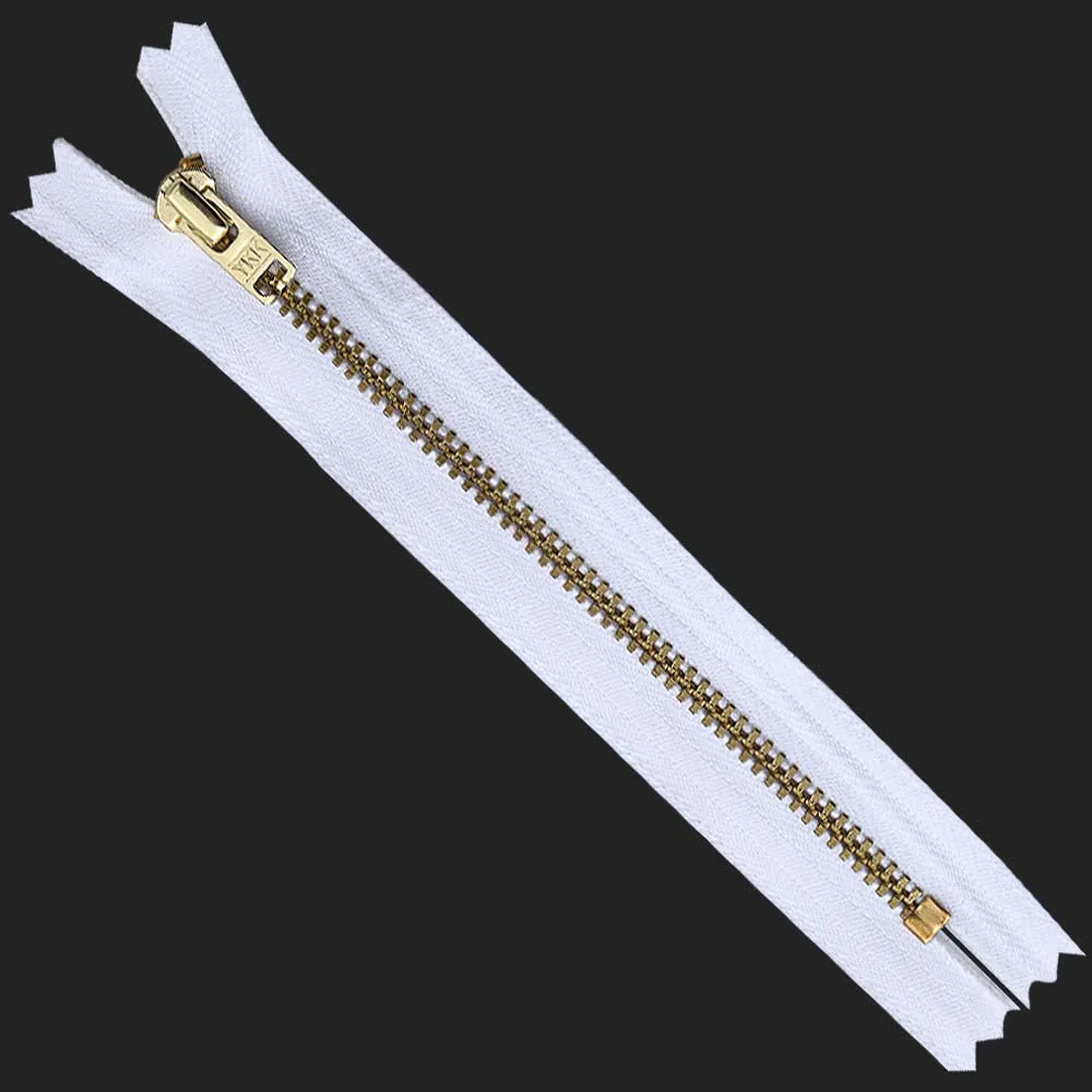 YKK- #5 Gold & Silver Teeth YKK Metal Zipper
